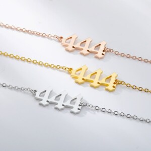 Angel Number Anklet 111 222 333 444 555 777 999 888 Stainless image 4