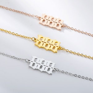 Angel Number Anklet 111 222 333 444 555 777 999 888 Stainless image 6