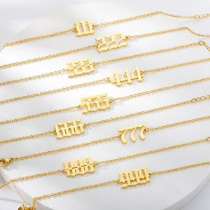 Angel Number Anklet 111 222 333 444 555 777 999 888 Stainless image 7