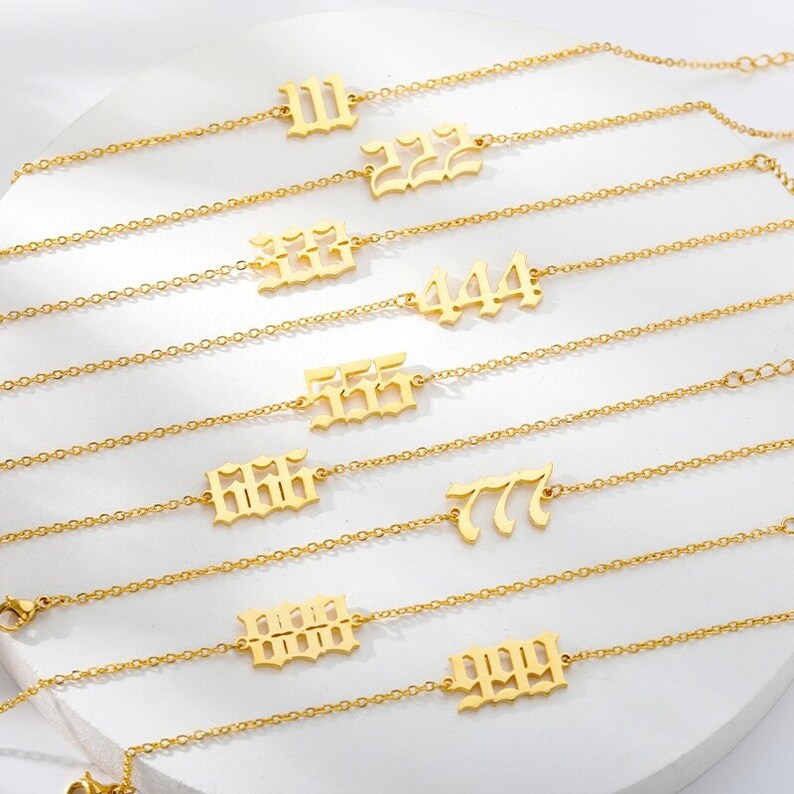 Angel Number Anklet 111 222 333 444 555 777 999 888 Stainless image 7