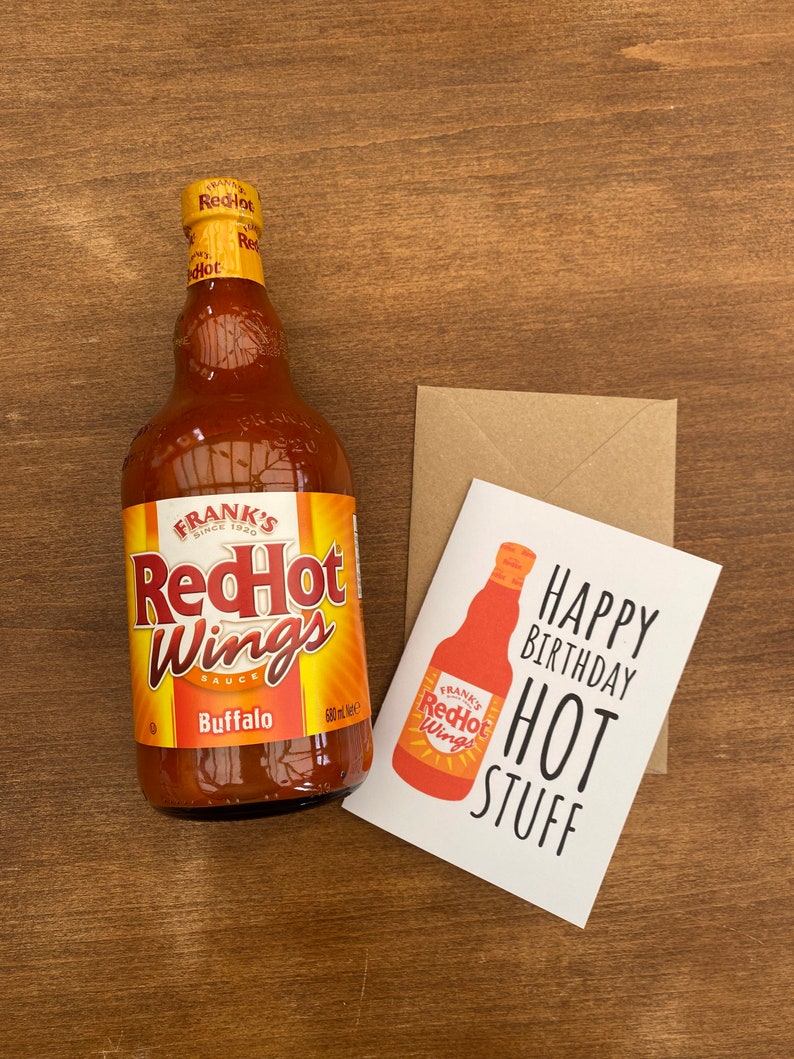 Franks Red Hot Sauce Card Buffalo Wing or Original Happy Birthday Hot Stuff Handmade A6 Recyclable image 8