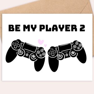 Be My Player 2 - Biglietto di San Valentino per Play Station - Fatto a mano - A6 - Riciclabile