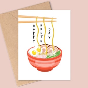 Happy Broth-day - Lustige Pho Geburtstagskarte - Handgemacht - A6 - Recyclebar