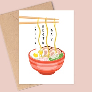 Happy Broth-day - Funny Pho Birthday Card - Handmade - A6 - Recyclable