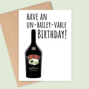 Passez un anniversaire inoubliable - carte d'anniversaire inspirée de la crème irlandaise Baileys - faite main - A6 - recyclable