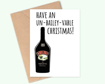 Passez un Noël inoubliable - Carte de Noël inspirée de la crème irlandaise Baileys - Fait main - A6 - Recyclable