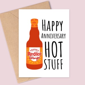 Carte Frank's Red Hot Sauce - ailes de poulet Buffalo ou originale - trucs chauds joyeux anniversaire - fait main - A6 - recyclable