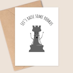 Élevons quelques joueurs - carte d'anniversaire inspirée des échecs drôles - tour d'échecs - fait main - A6 - recyclable