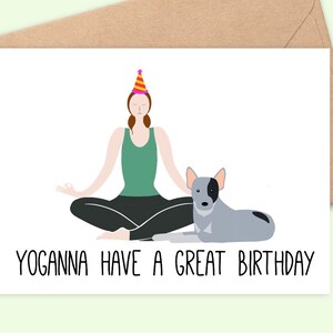 Yoganna Have a Great Birthday - Yoga With Adriene inspiré carte de voeux - fait main - A6 - recyclable