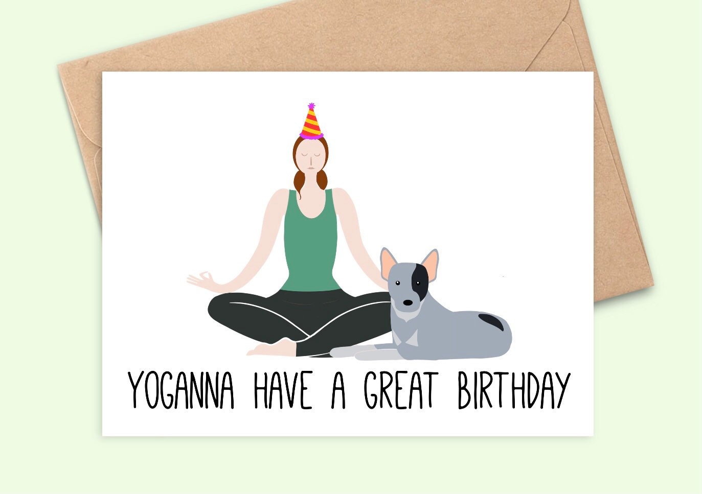 Yoganna Have A Great Birthday Yoga With Adriene Inspired Greetings Card  Handmade A6 Recyclable 