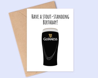 Carte d'anniversaire Guinness - Fêtez un bel anniversaire - Faite à la main - A6 - Recyclable