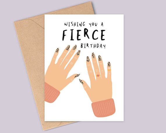 Fierce AF, Birthday Greeting Card Fierce AF, Birthday Greeting Card