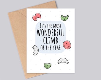 Carte de Noël amusante pour grimpeurs - C'est la plus belle ascension de l'année - A6 - Finition blanc mat - Fabriquée à partir de cartes durables