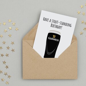 Carte d'anniversaire Guinness - Fêtez un bel anniversaire - Faite à la main - A6 - Recyclable image 2