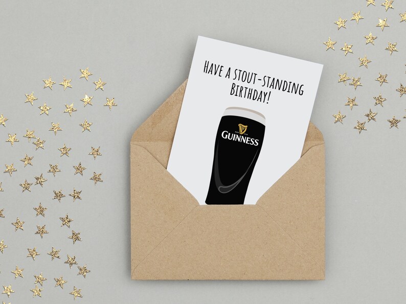 Carte d'anniversaire Guinness - Fêtez un bel anniversaire - Faite à la main - A6 - Recyclable image 2