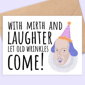 Citation d'anniversaire de Shakespeare - Carte d'anniversaire du marchand de Venise - Fait main - A6 - Recyclable