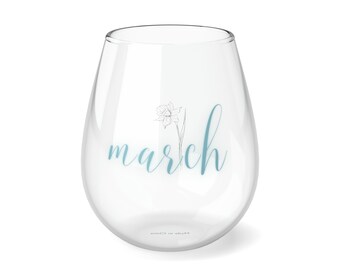 March Stemless Wine Glass, 11.75oz