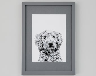 Labradoodle A4 art print - dog wall art -Dog lover gift - Labradoodle Art