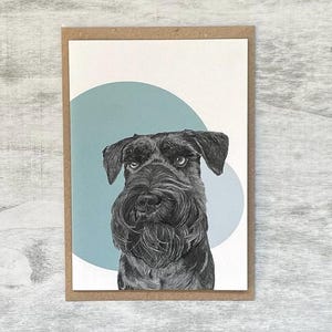 Dwergschnauzer Color Blocking Fine Art-kaartontwerp, hondenwenskaart, hondencadeaubon