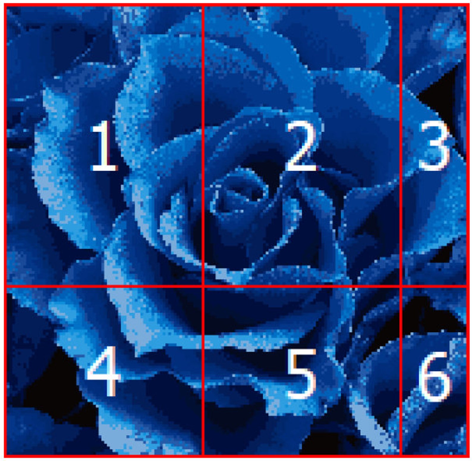 Blue Rose. Cross Stitch Pattern. Anchor 16 Colours. Instant - Etsy