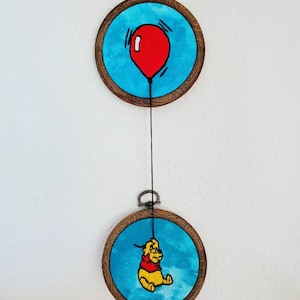 Pooh Bear with Balloon embroidery minis