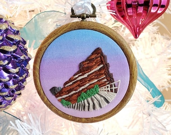 Sunset at Red Rocks embroidery ornament keepsake style 1
