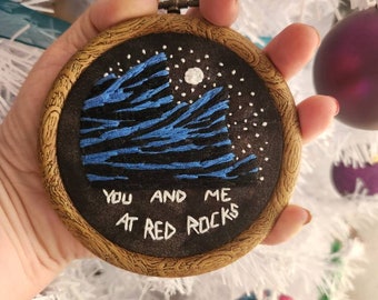 Red Rocks At Night embroidery ornament keepsake