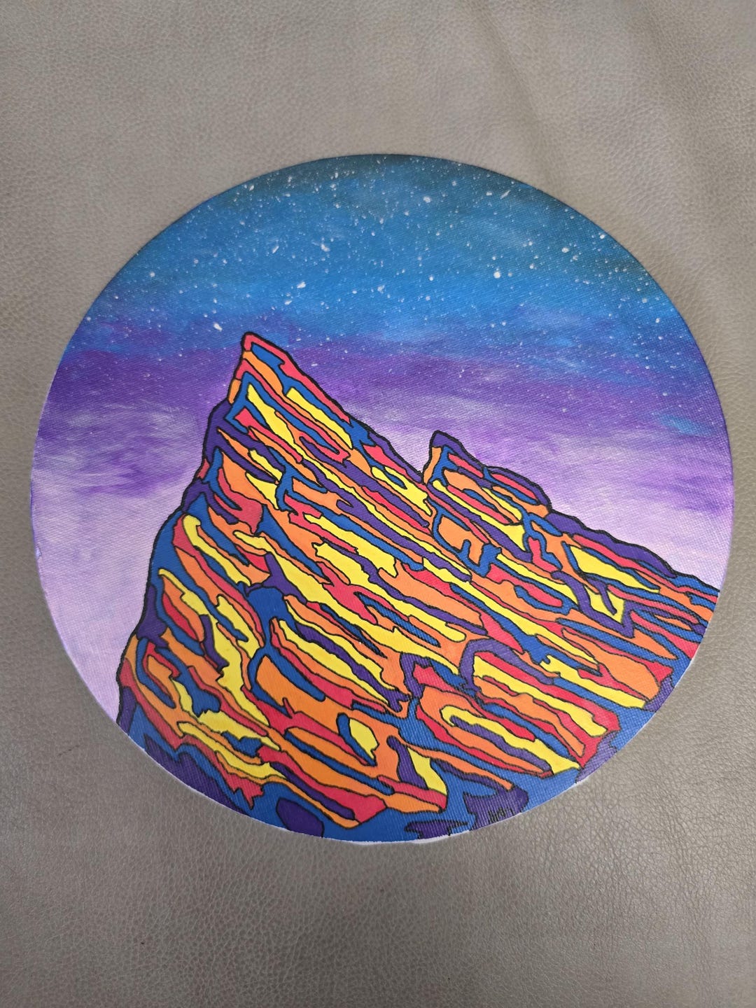 Red Rocks Circular Painting - Etsy