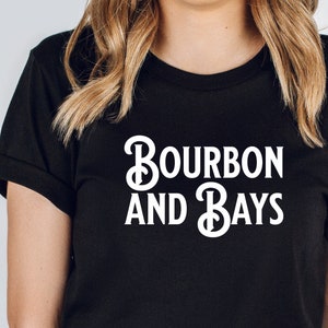 Bourbon and Bay horses | Horses and whiskey tee | Equestrian apparel | Horse racing tee | Gift for bourbon drinker