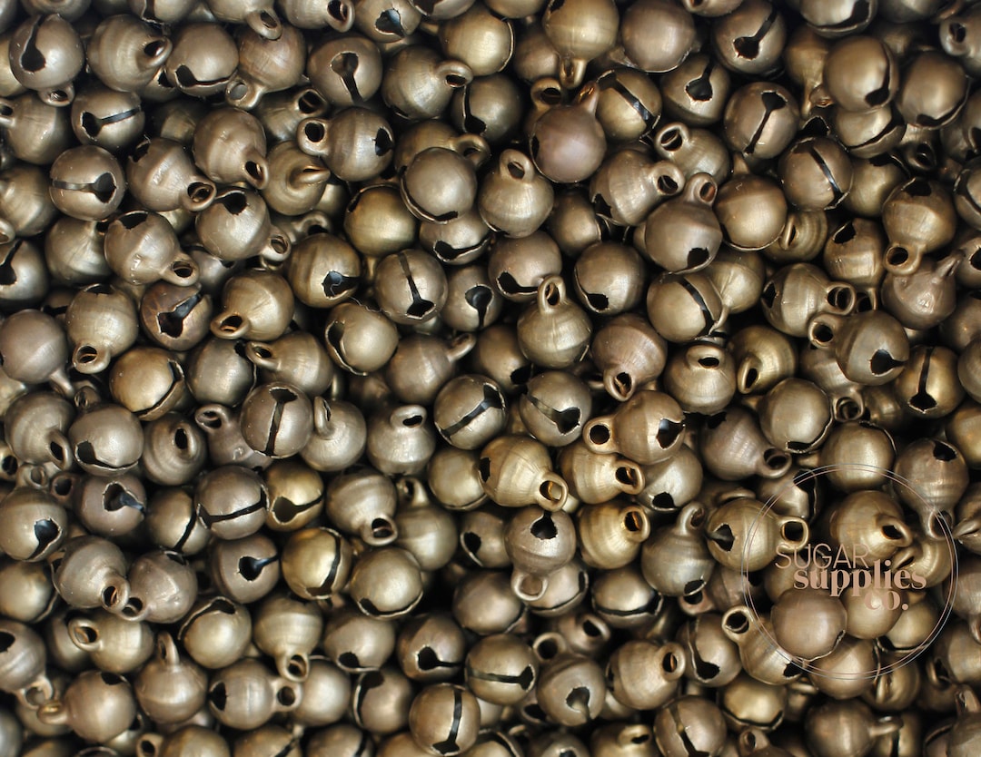 6mm Antique Brass Jingle Bells Charms, DIY Brass Jingle Bells