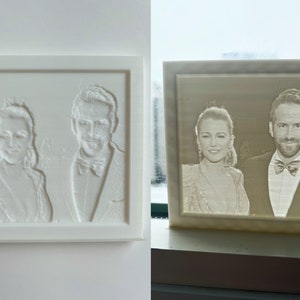 3D Printed Photo Frame -  Personalized Valentines Day Gift, Birthday Gift, Anniversary Gift, Wedding Gift