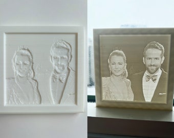 3D Printed Photo Frame -  Personalized Valentines Day Gift, Birthday Gift, Anniversary Gift, Wedding Gift