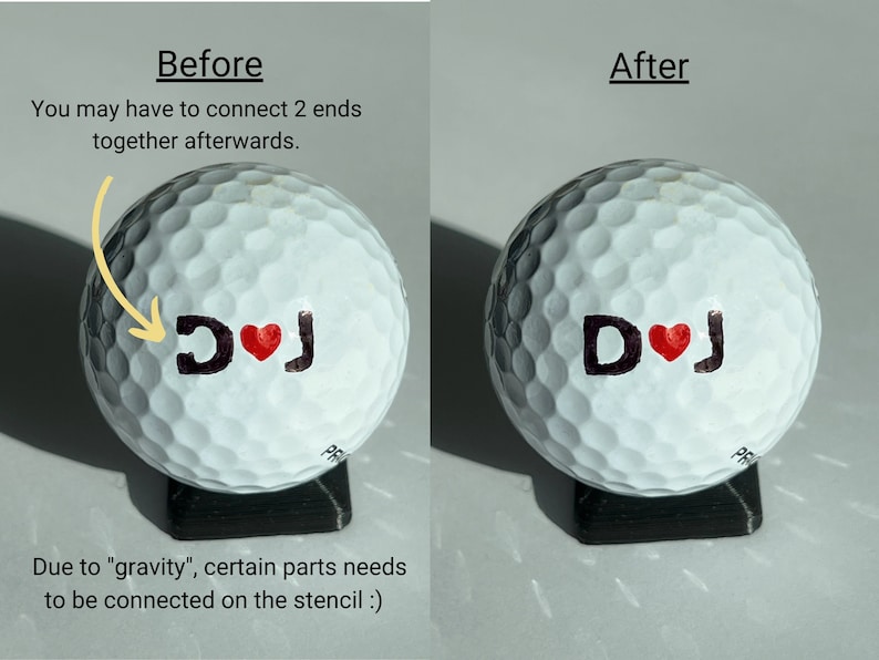 Personalized Golf Ball Marking Stencil With 3 Horizontal Etsy