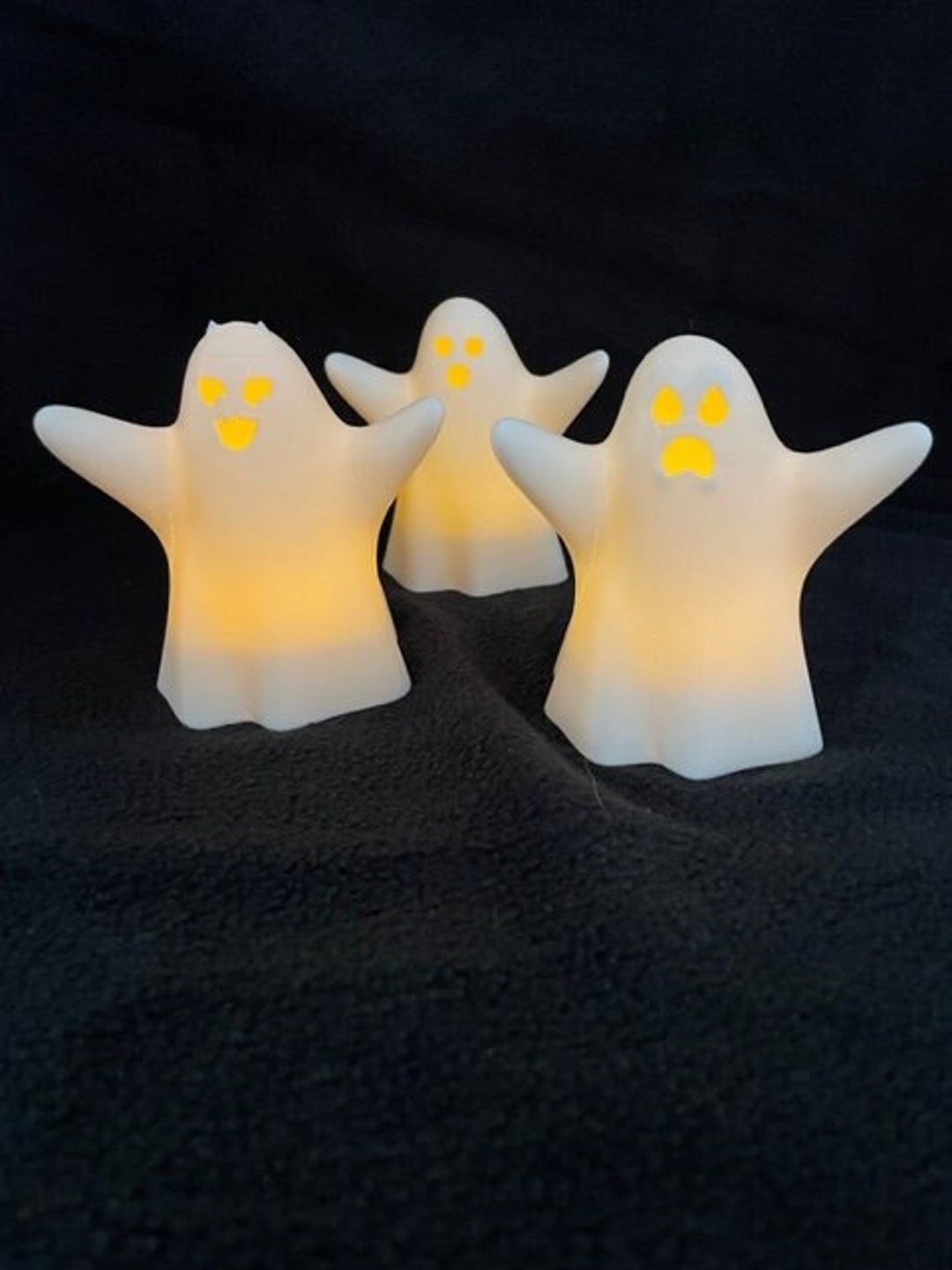 Set of 3 Flickering Lighted Ghosts Etsy