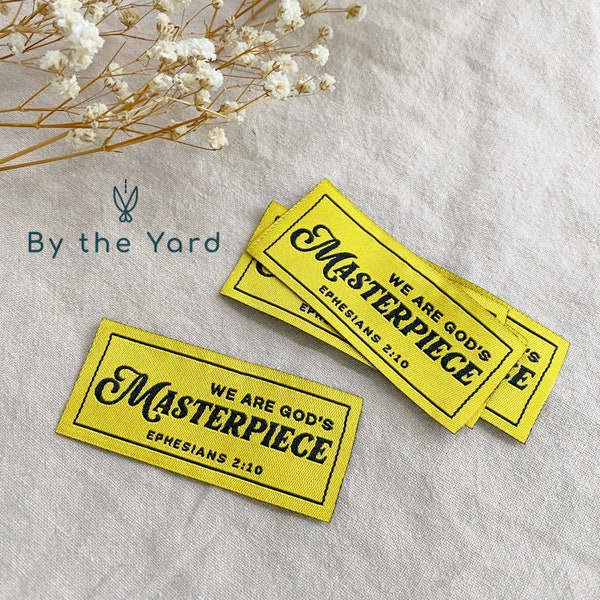 Masterpiece Christian Woven Sewing Labels Tags Bible Verse (Pack of 5) Ephesians 2:10