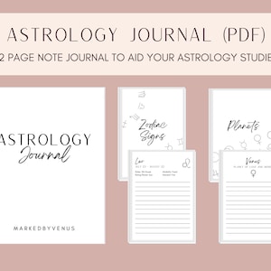 Astrology Journal Printable PDF Pages | Learn Astrology, Zodiac Signs, Planets, Aspects | Instant Download