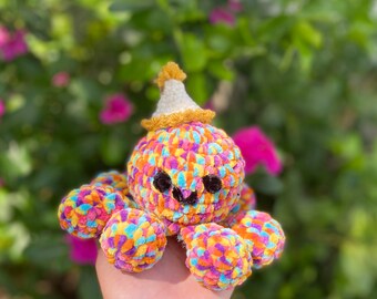 Crochet Party Octopus Plush