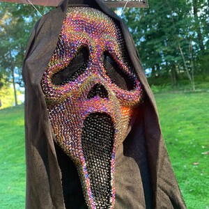 Custom Fully Rhinestoned Ghostface Scream Mask image 2