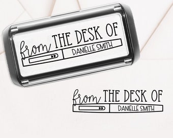 From The Desk Of Flair Pen Personalized Stamp | Teacher Stamp | Business Stamp | Custom Self-Inking Rubber Stamp