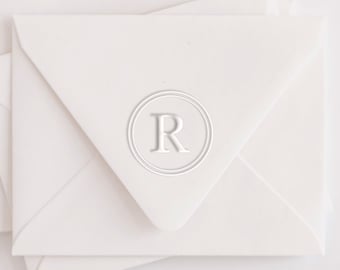 Personalized Monogram Embosser | Single Letter Round Logo | Custom DIY Stationery | High Quality Seal for Wedding Invitations