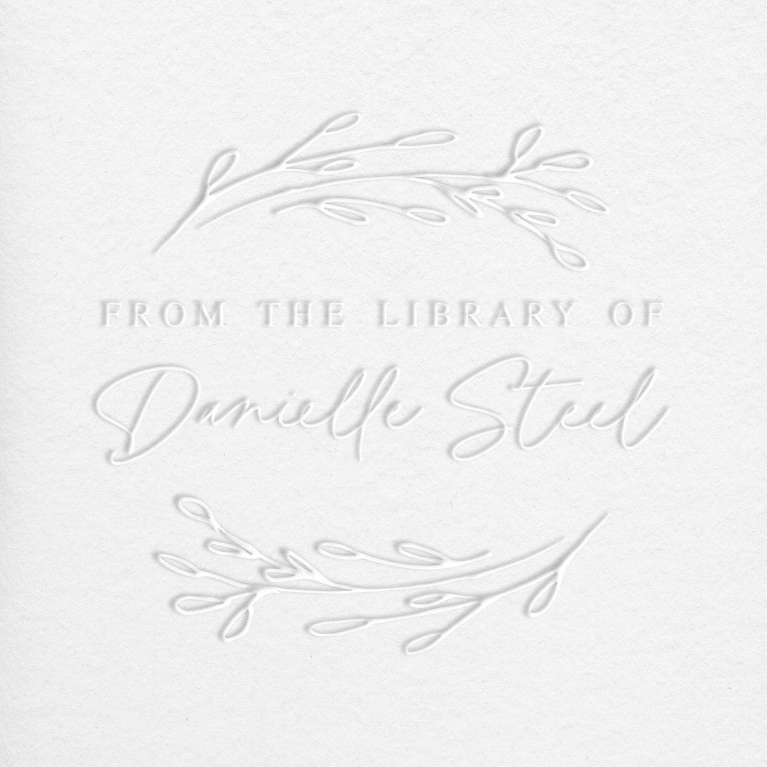 From the Library of Personalized Book Embosser | Floral Split Wreath ...
