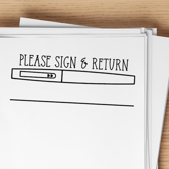Please Sign & Return Flair Pen Stamp | Self-Inking Rubber Stamp | Business Office Stamp | Teacher Stamp