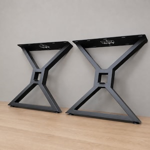 Center Square X Metal Table Legs Made in USA (Eco Friendly powder coated) Coffee Dining Bar Height