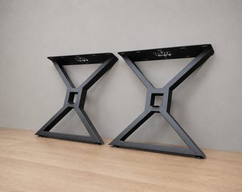Center Square X Metal Table Legs Made in USA (Eco Friendly powder coated) Coffee Dining Bar Height
