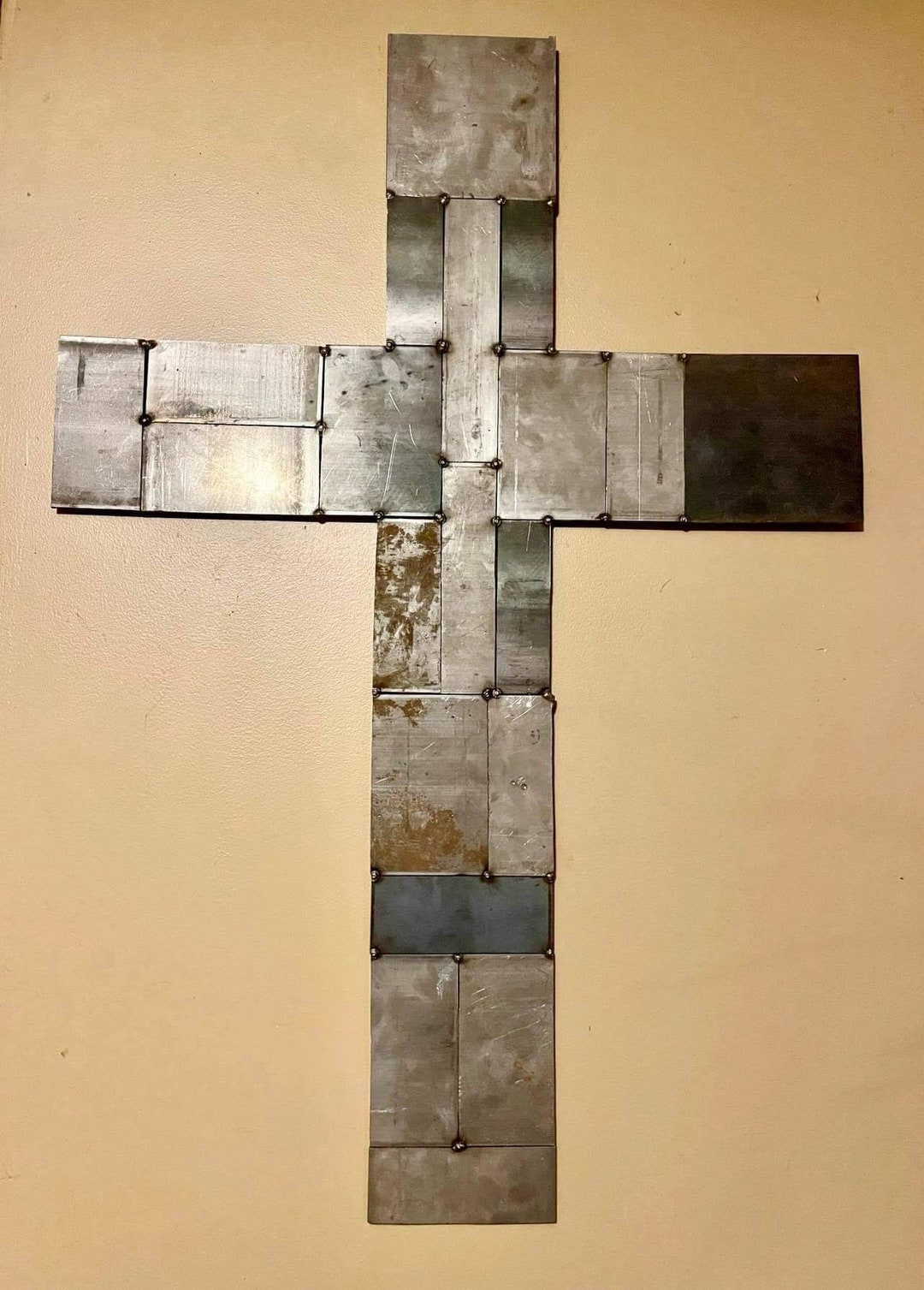Absract Metal Cross Wall Hanger Etsy