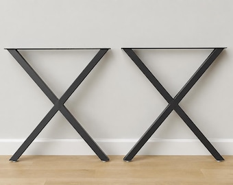 X-Frame Metal Table Legs, USA Made, Powder Coated Steel