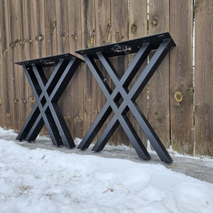 Double X Metal Table Legs Made in USA (Eco Friendly powder coated ) Coffee/Dining/Bar Height