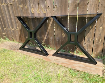 Center Square X Metal Table Legs  (Eco Friendly powder coated) Coffee/Dining/Bar Height