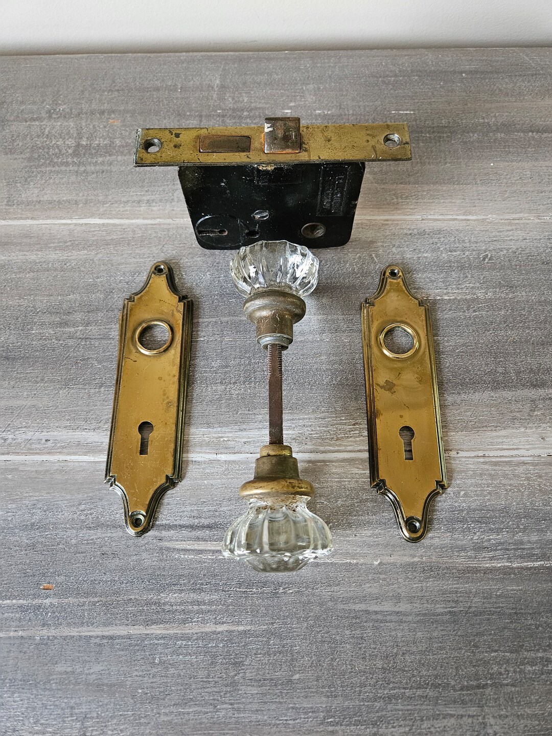 Antique Door Hardware Interior Mortise Lock Glass Door Knobs With Brass