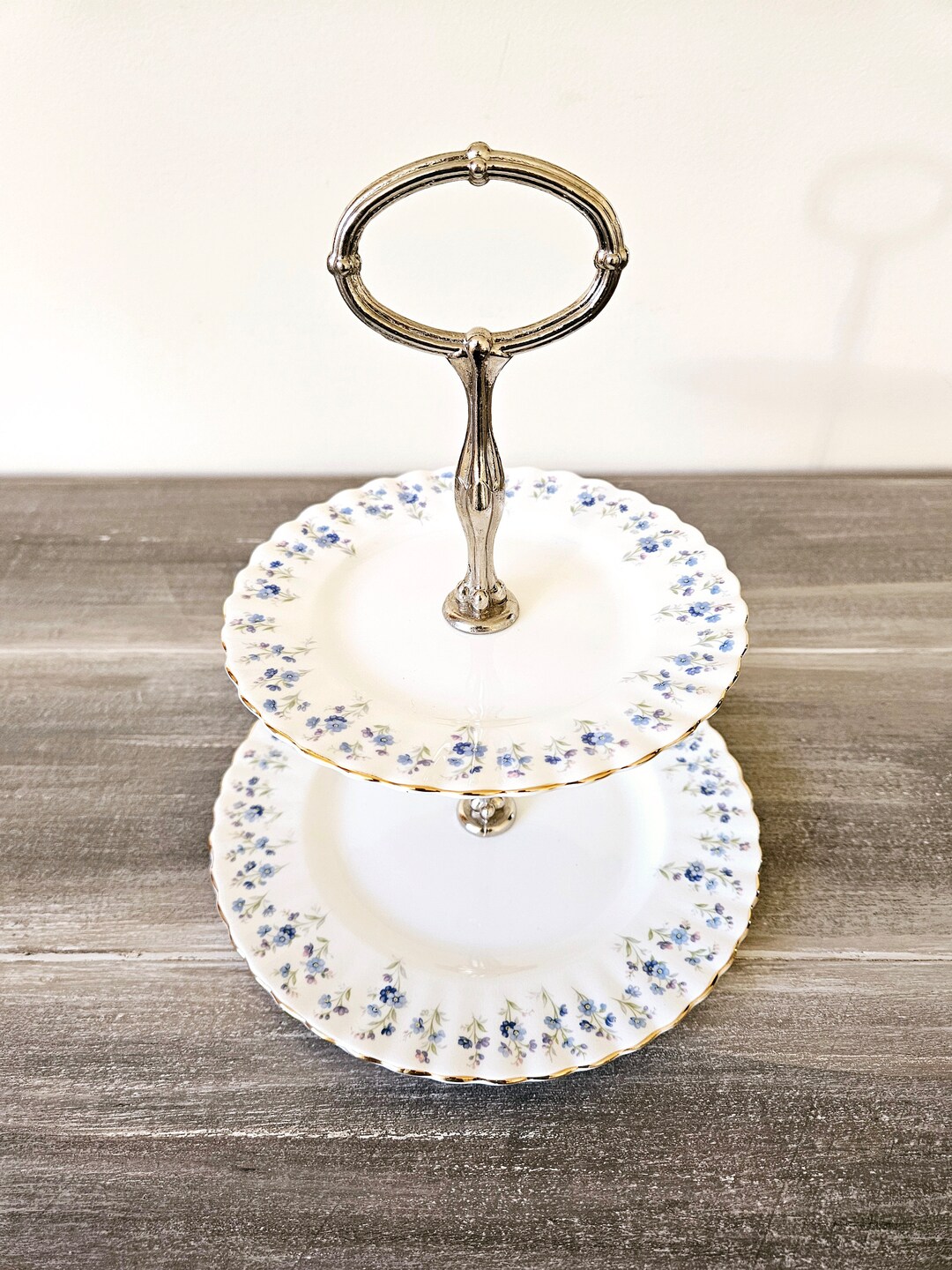 Vintage 2 Tier Antique Dessert Cake Tray Royal Albert Etsy